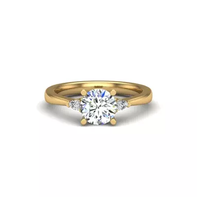 Mira 3 Stone Ring With Pear Sides Engagement Ring