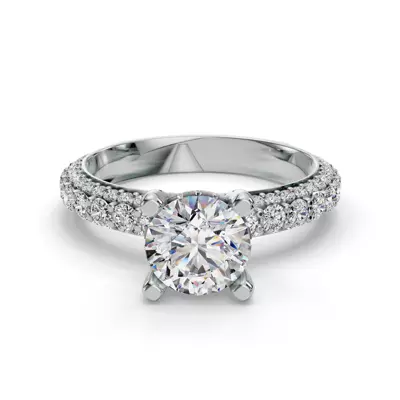 Skyler Rolled Pavé Engagement Ring