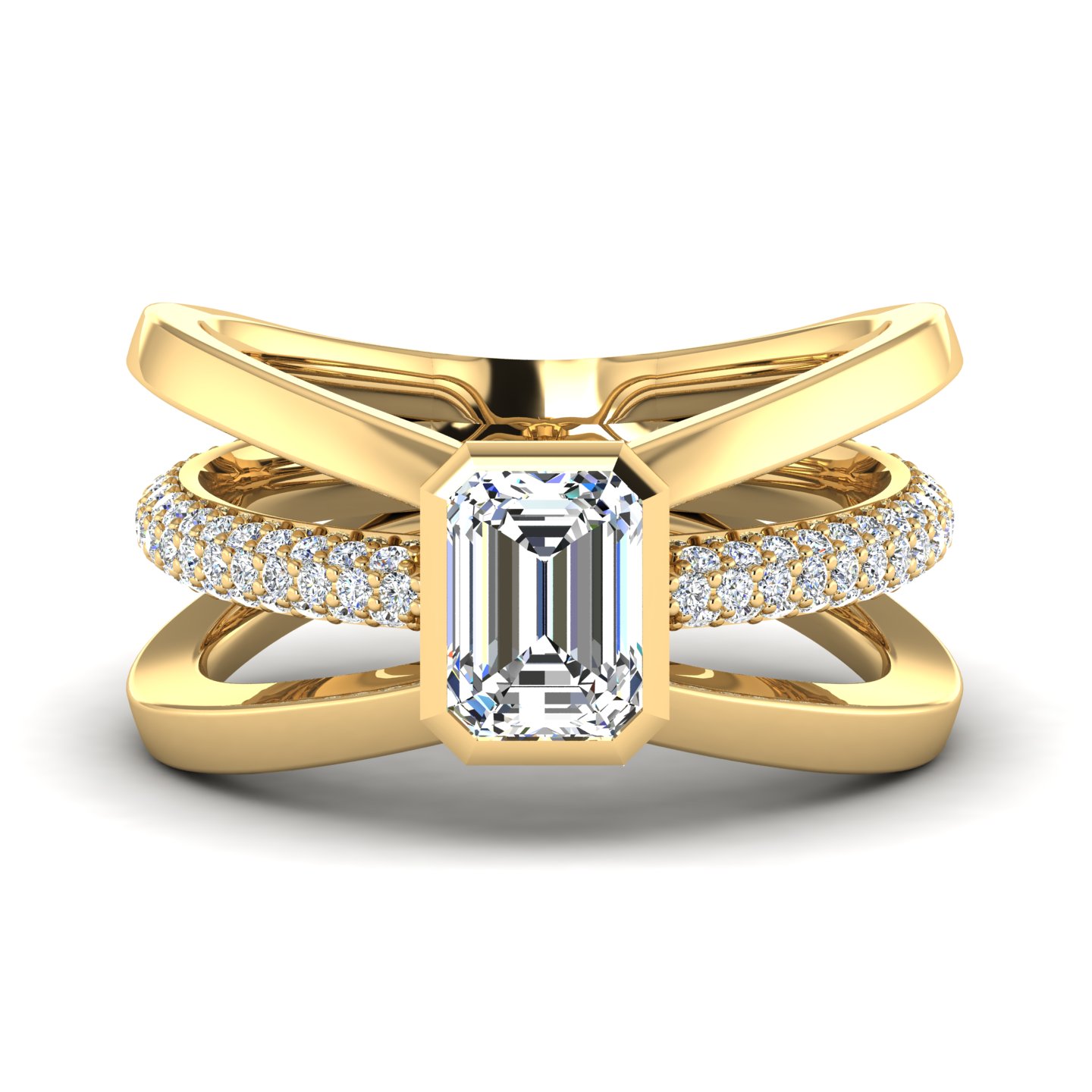 Haley Rolled Pavé Butterfly Engagement Ring