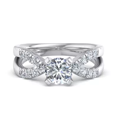 Sasha Split Pavé Engagement Ring