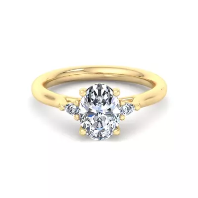 Michaela Classic Pear Three-Stone Engagement Ring