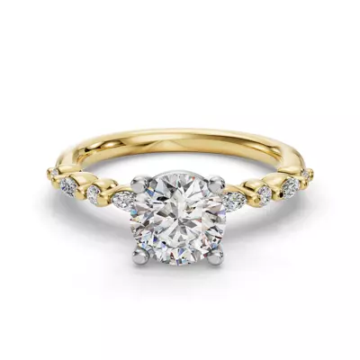 Eclipta Petite Marquise And Round Diamond Engagement Ring