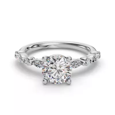 Eclipta Classic Marquise And Round Diamond Engagement Ring