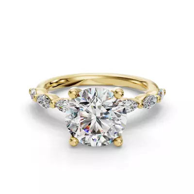 Oramar Classic Marquise Diamond Engagement Ring