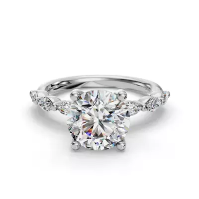 Oramar Classic Marquise Diamond Engagement Ring