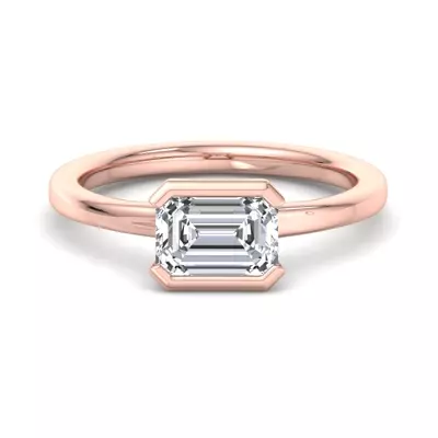 Erin Half Bezel East West Solitaire Engagement Ring