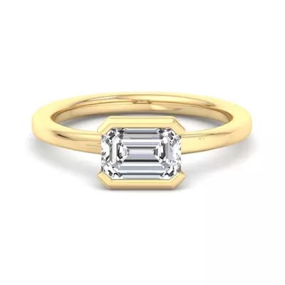 Erin Half Bezel East West Solitaire Engagement Ring