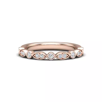 Avery Round And Marquise Diamond Band