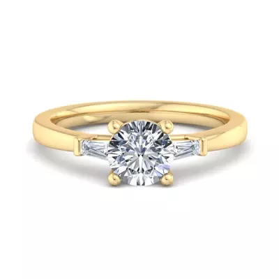 Dana Tapered Baguette Three-Stone Engagement Ring
