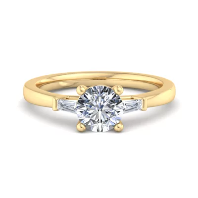 Dana Tapered Baguette Three-Stone Engagement Ring