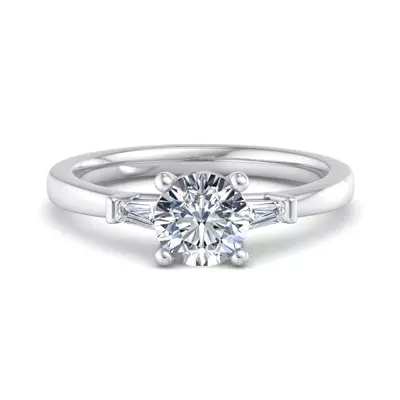 Dana Tapered Baguette Three-Stone Engagement Ring