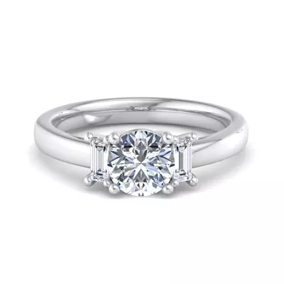 Jennifer Emerald Three-Stone Engagement Ring