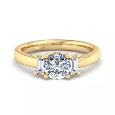 Jennifer Emerald Three-Stone Engagement Ring