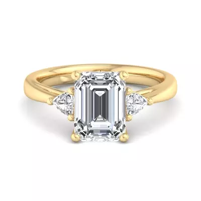 Vanessa Three-Stone Trillion Engagement Ring