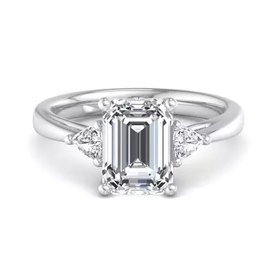 Vanessa Three-Stone Trillion Engagement Ring