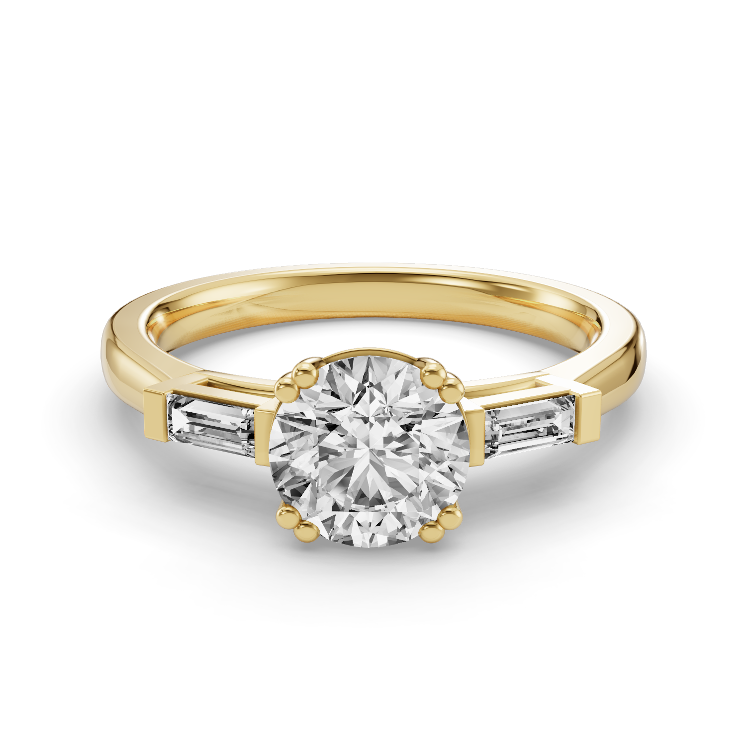 Jaliyah Three-Stone Straight Baguette Engagement Ring