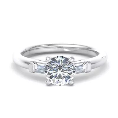 Anne Three-Stone Baguette Engagement Ring
