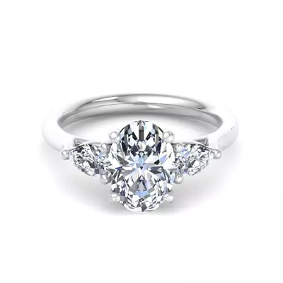 Alia Classic Pear Three-Stone Engagement Ring