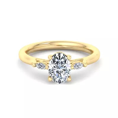 Frankie Three-Stone Marquise Engagement Ring