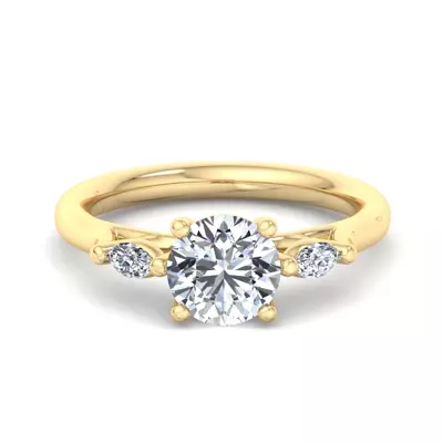 Ellis Three-Stone Marquise Engagement Ring
