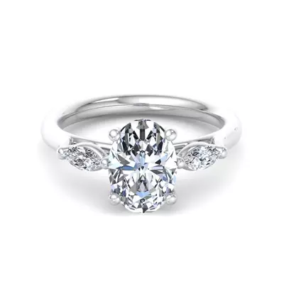 Kathryn Three-Stone Marquise Engagement Ring