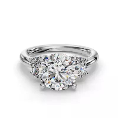 Valette Oval Three-Stone Engagement Ring