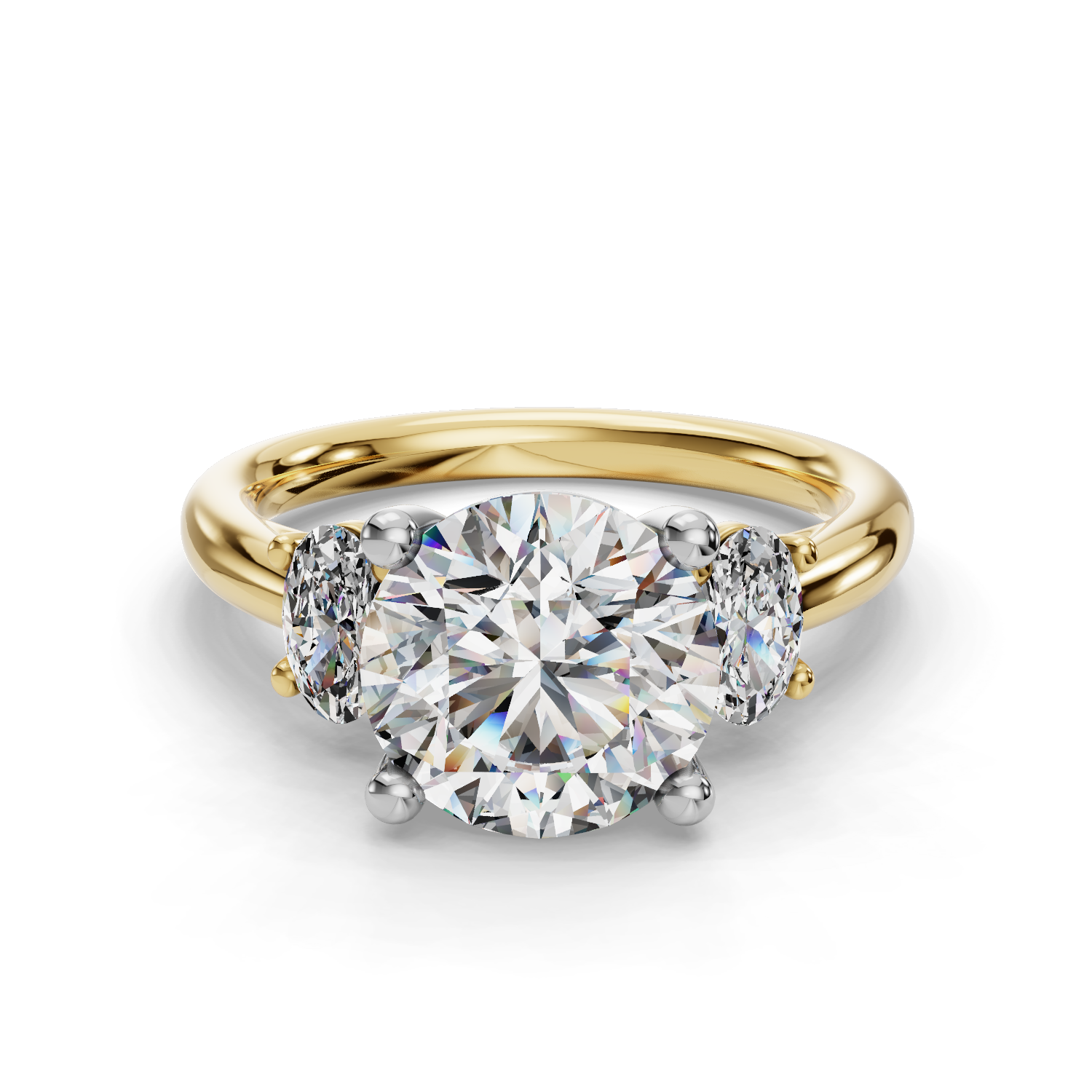 Valette Oval Three-Stone Engagement Ring