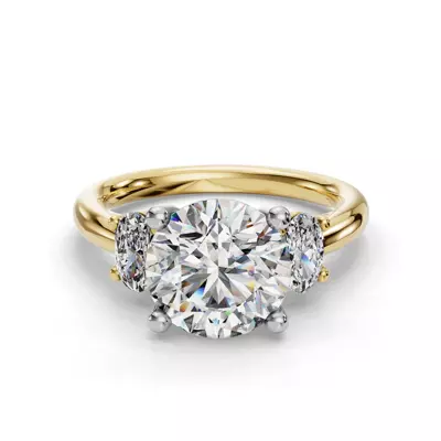 Valette Oval Three-Stone Engagement Ring