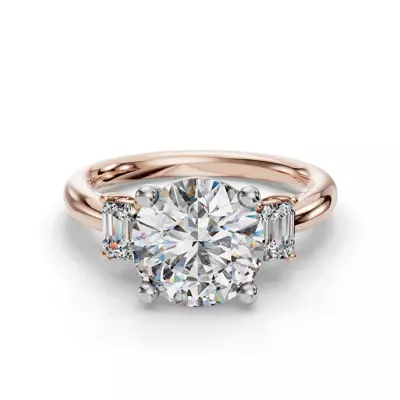 Valette Emerald Three-Stone Engagement Ring