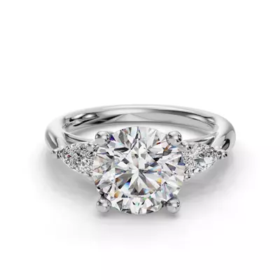 Valette Pear Three-Stone Engagement Ring