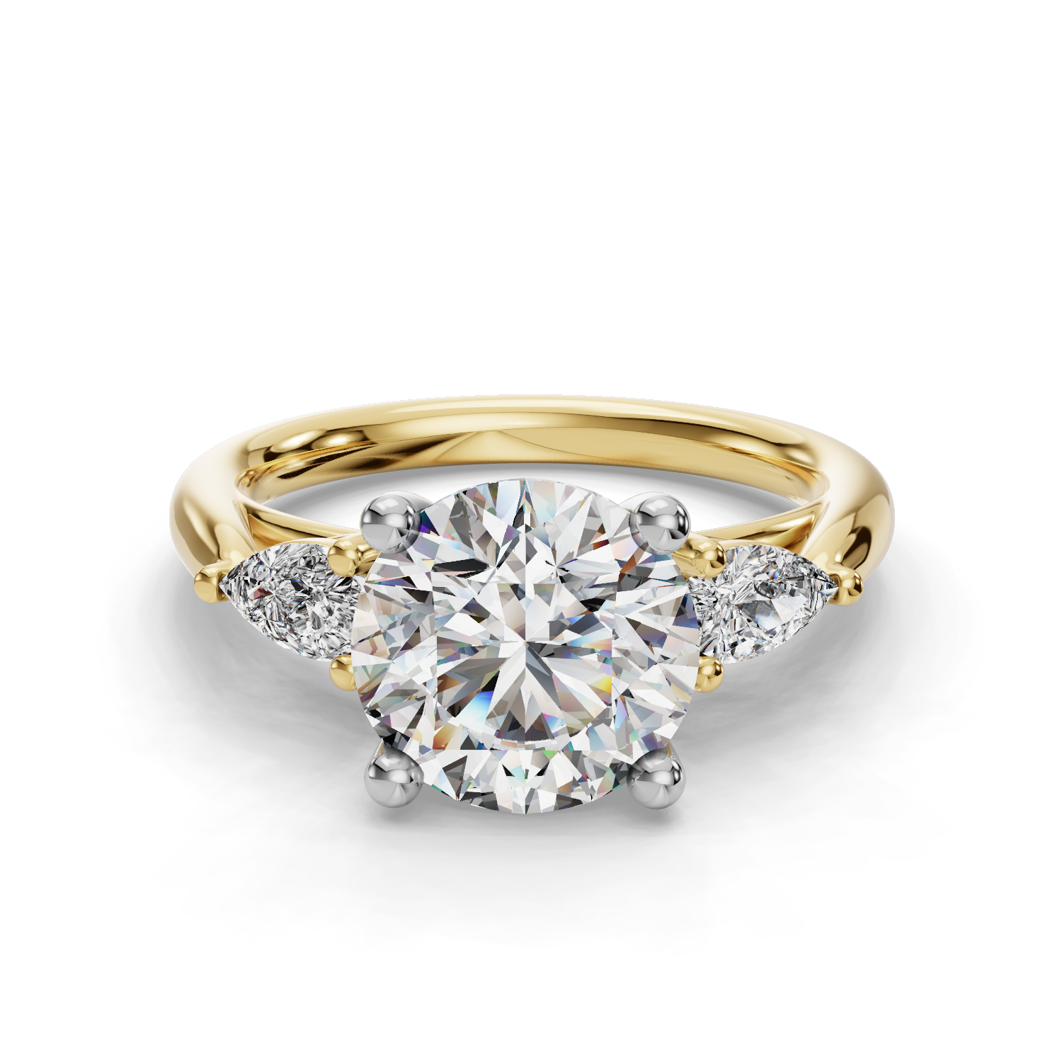 Valette Pear Three-Stone Engagement Ring