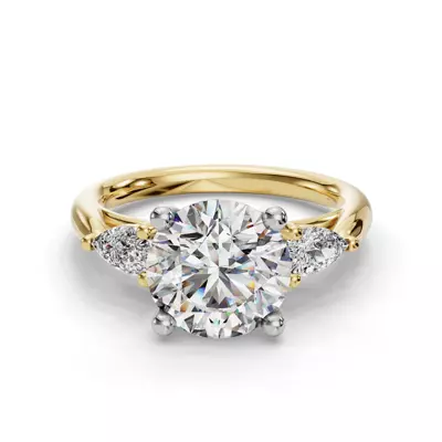 Valette Pear Three-Stone Engagement Ring