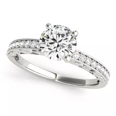 Sariah Vintage Inspired Channel Diamond Engagement Ring