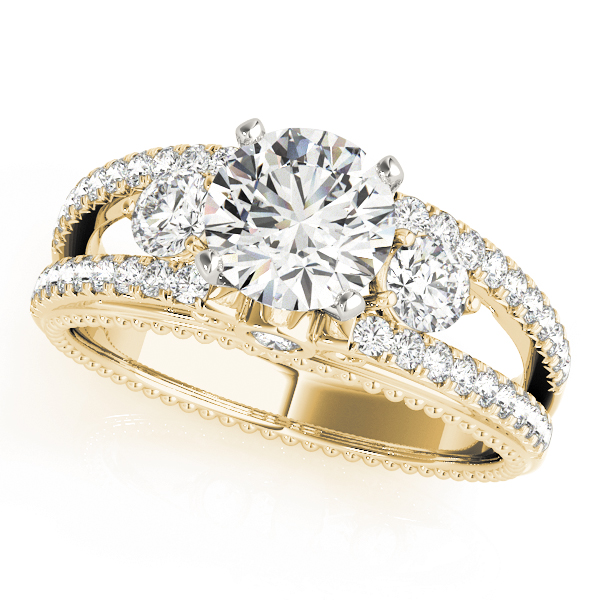 Devi 2 Row Pavé Diamond Engagement Ring