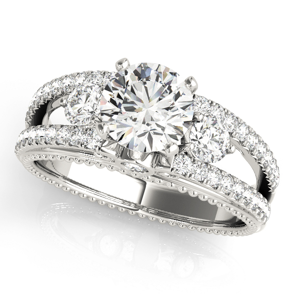 Devi 2 Row Pavé Diamond Engagement Ring