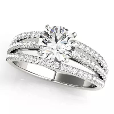Salma 3 Row Pavé Diamond Engagement Ring