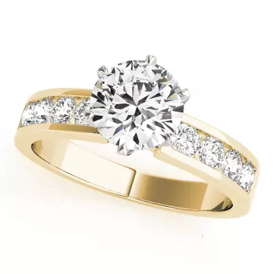 Anabella Classic 6 Prong Channel Diamond Engagement Ring