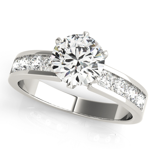 Anabella Classic 6 Prong Channel Diamond Engagement Ring