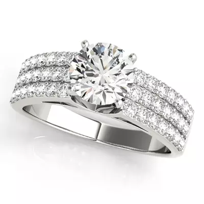 Selma 3 Row Pavé Diamond Engagement Ring