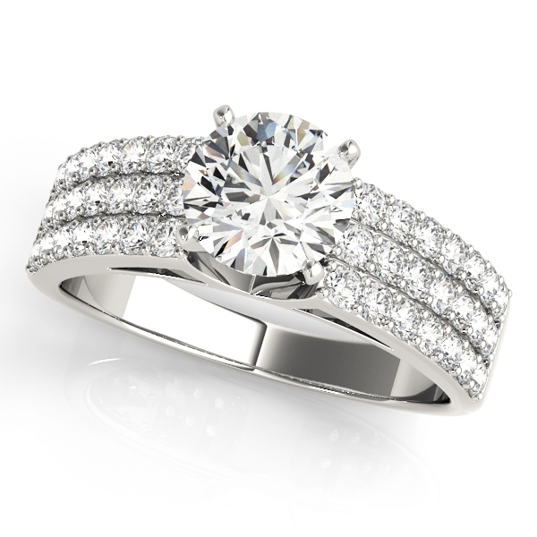 Selma 3 Row Pavé Diamond Engagement Ring