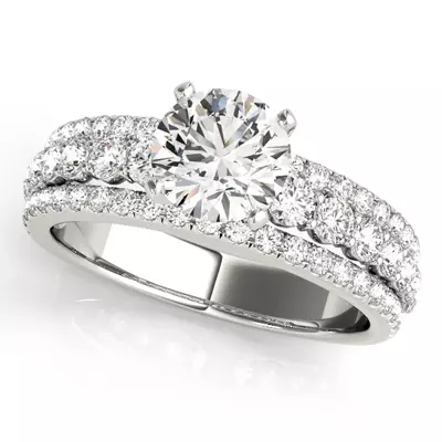 Atria 3 Row Diamond Engagement Ring