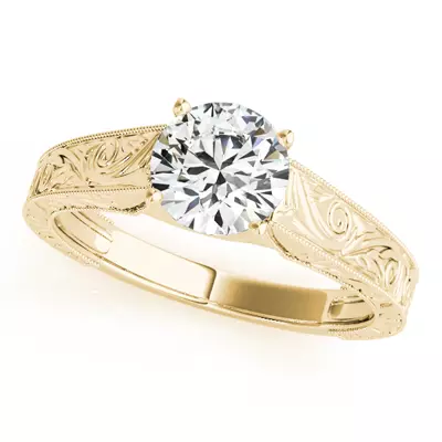 Adelaide Engraved Solitaire Engagement Ring