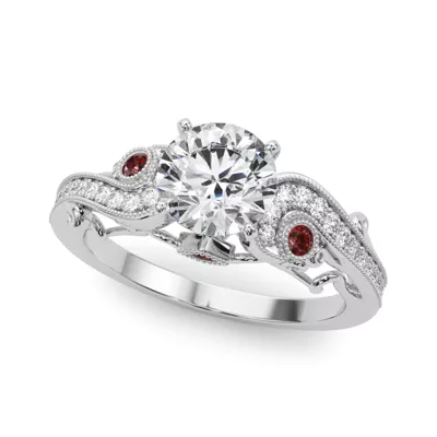 Carmel Vintage Inspired Ruby Engagement Ring