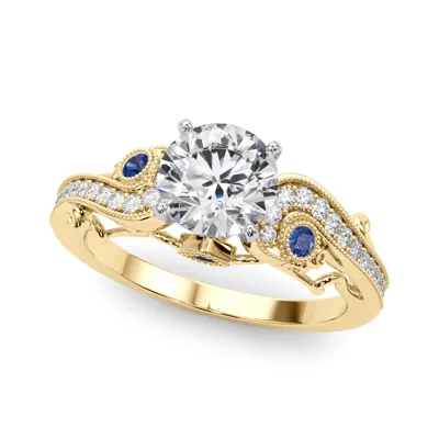 Carmel Vintage Inspired Sapphire Lab Engagement Ring
