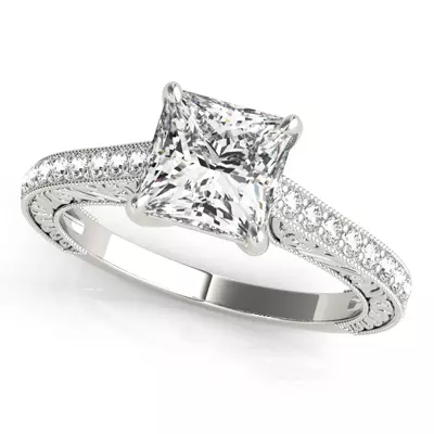 Tinsley Vintage Pavé Diamond Engagement Ring