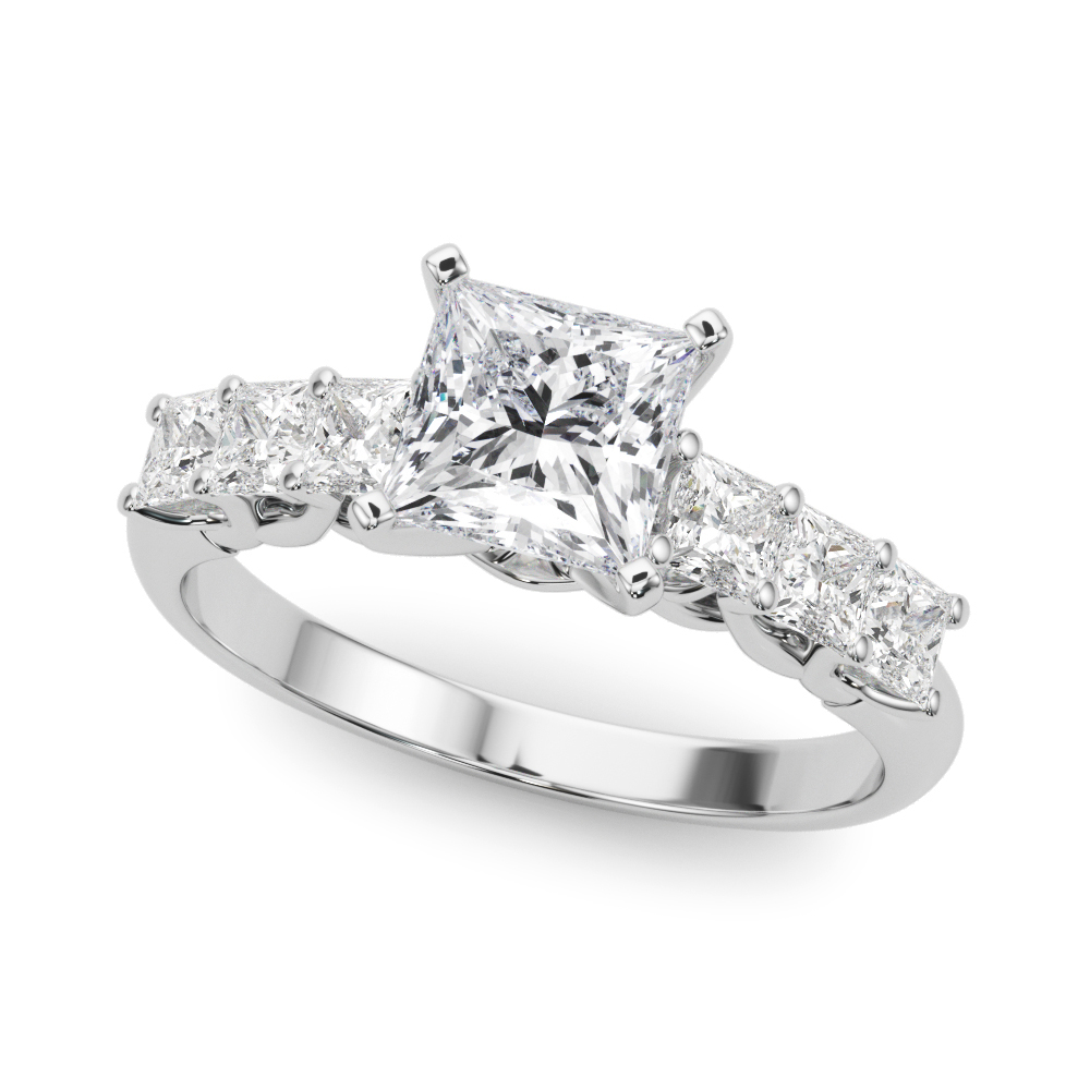 Evelynn Shared Prong Princess Cut Diamond Engagement Ring