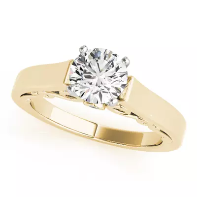 Cindy Solitaire Engagement Ring With Peek A Boo Diamonds