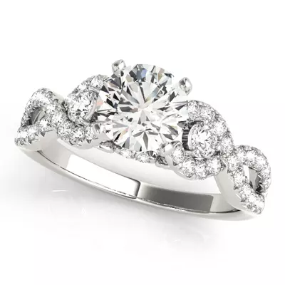 Leta 2 Row Diamond Twist Engagement Ring