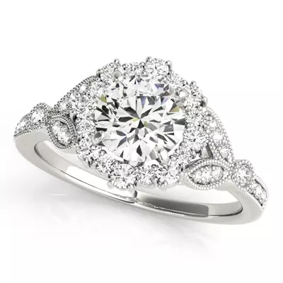 Mairi Vintage Inspired Halo Engagement Ring