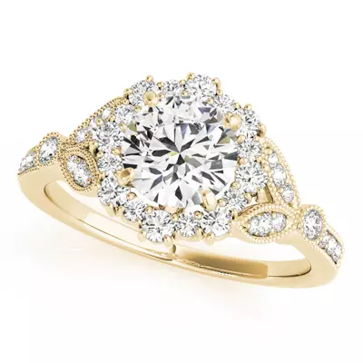 Mairi Vintage Inspired Halo Engagement Ring